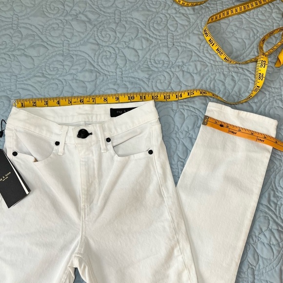 24 NWT Rag & Bone White High Rise Slim Fit Cigarette Jeans - Picture 8 of 13